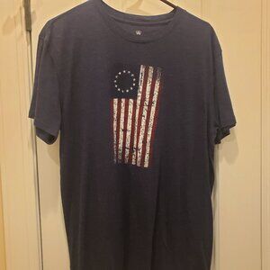 Top of the World Patriotic Heather Navy Women's Tee Shirt Size Large‎